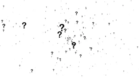 Question Mark Particle Animation on white background – 3D Symbols Flying Toward Stock Footage 311982173
