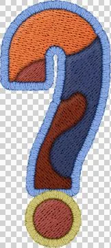 Question Mark Patchwork Letter - Quilted Stitch Alphabet Style Stock Photos