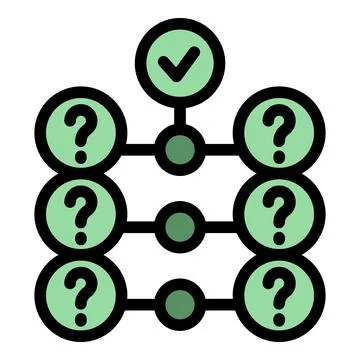 Question mark path leading to success with checkmark icon 스톡 일러스트