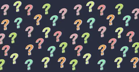 Question mark pattern on navy background Stock Photos