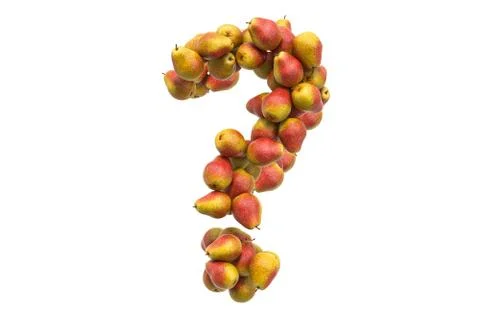 Question mark from pears. 3D rendering Stock Illustration