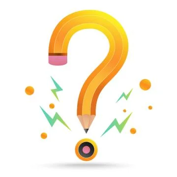 Question mark pencil Stock Illustration