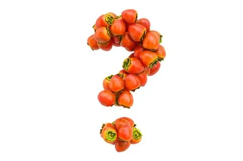 Question mark from persimmons. 3D rendering Stock Illustration