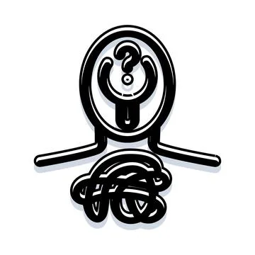Question mark person having complicated problem Stock Illustration