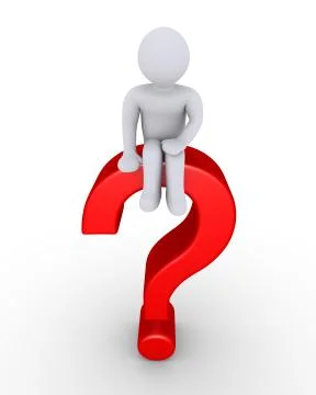 Question mark with person Stock Illustration