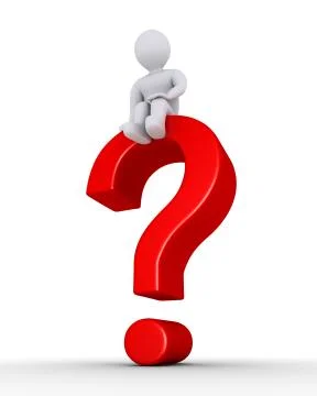 Question mark with person on it Stock Illustration