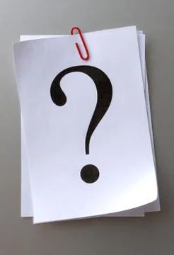 Question mark on a piece of paper Stock Photos