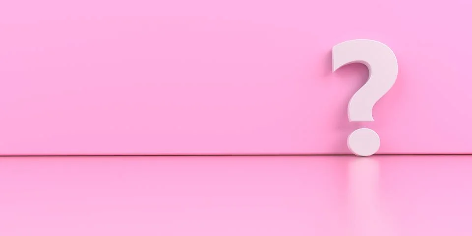 Question Mark Pink Background Illustrazione stock