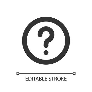 Question mark pixel perfect linear ui icon Stock Illustration
