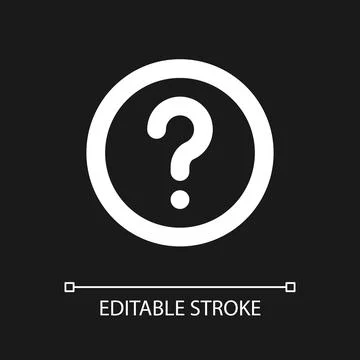 Question mark pixel perfect white linear ui icon for dark theme Stock Illustration