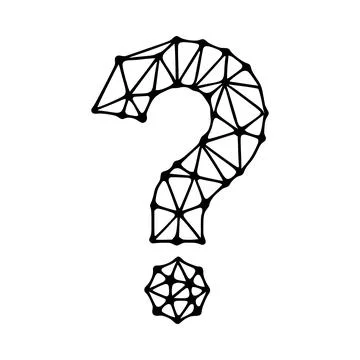 Question mark polygonal symbol, clip art isolated on white background Illustrazione stock
