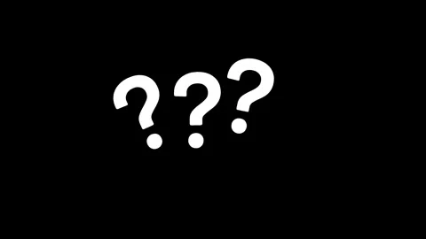 Question mark pop up symbol animation isolated on black background Video stock 333129963