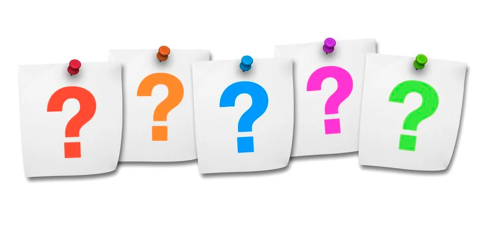 Question mark on post it Stock Illustration