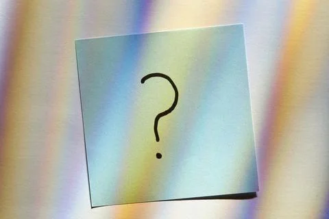 Question mark on post it note Stock Photos