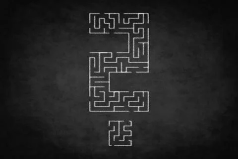 Question mark, problem concept - labyrinth  illustration 스톡 일러스트