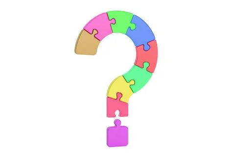 Question mark puzzle, 3D rendering Stock Illustration