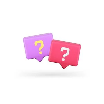 Question mark quick tips quiz brainstorm knowledge information 3d icon real.. Illustrazione stock