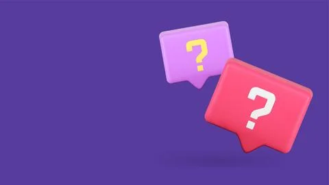 Question mark quick tips quiz brainstorm knowledge information 3d icon real.. Illustrazione stock