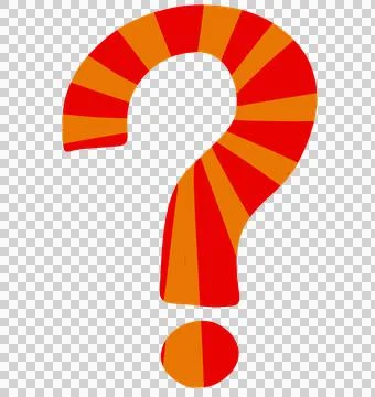 Question mark with ray pattern symbol icon hand drawn illustration Stockillustratie