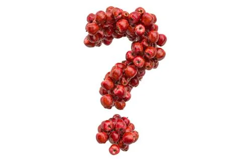 Question mark from red apples. 3D rendering Stock Illustration
