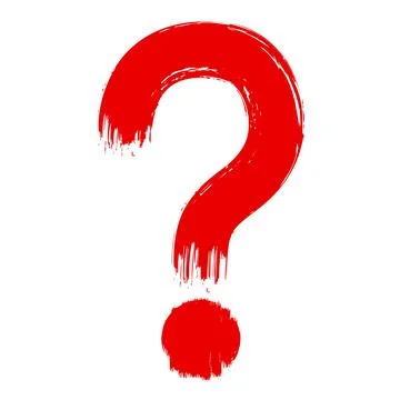 Question Mark Red Bleeding Brush Stroke Painting Sign Stock Illustration