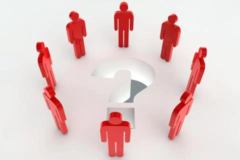 Question mark with red characters Stock Illustration