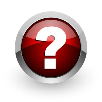 Question mark red circle web glossy icon. Stock-Illustration