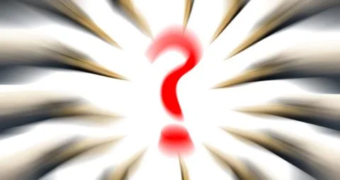 Question mark in red color on white background Illustrazione stock