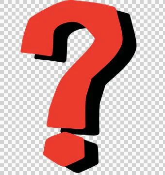 Question mark red doodle symbol icon hand drawn illustration Stock-Illustration