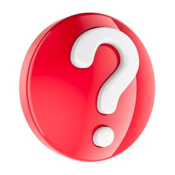 Question mark, red sign. 3D rendering Stock Illustration