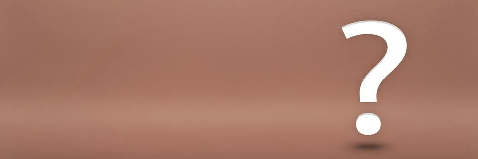 Question mark on a red wall background. Why, how, how much, 3D image. A white Stock Illustration