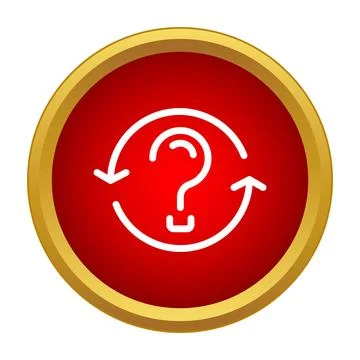 Question mark reload icon in red circle Stock Illustration