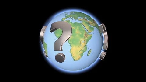 The question mark revolves around the globe. Video stock 128845572