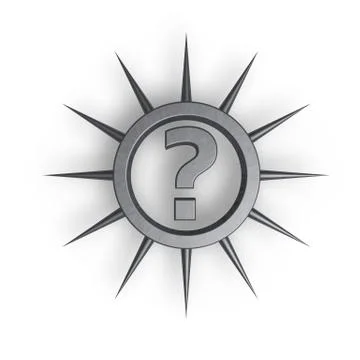 Question mark in ring with prickles - 3d illustration Stock Illustration