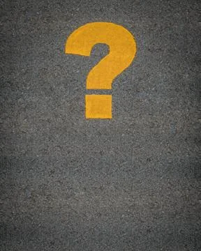 Question Mark Road Markings Stock-Fotos
