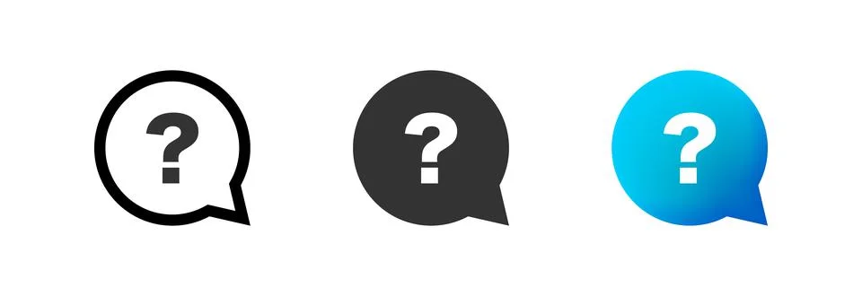 Question mark in round speech bubble icon. Vector isolated illustration Stock Illustration