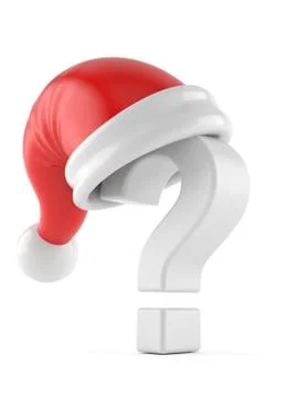 Question mark with santa hat Stock Illustration