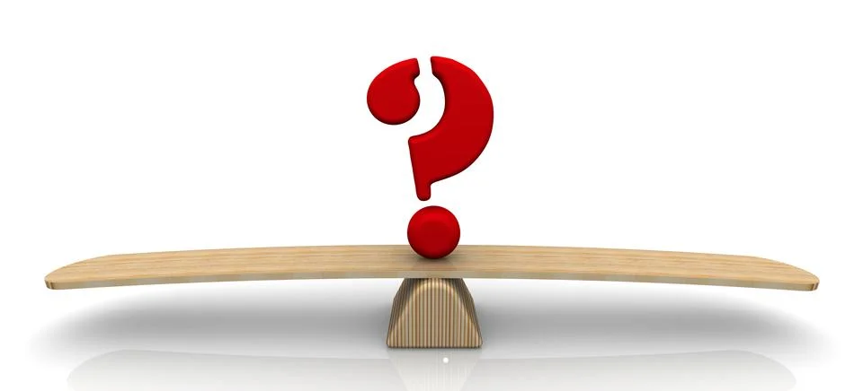 The question mark on the scale Stock-Illustration