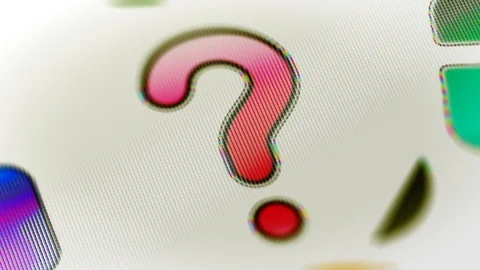 Question mark in the screen. Looping footage has 4K resolution. Prores 4444. Stock Footage 98429823