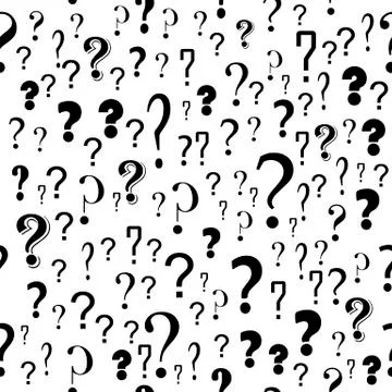 Question Mark Seamless Pattern on White Background. Stock Illustration