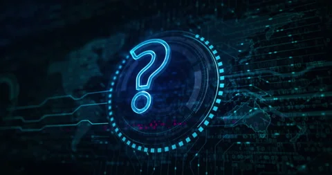 Question mark search and quest symbol loop digital concept Stock Footage 218392526