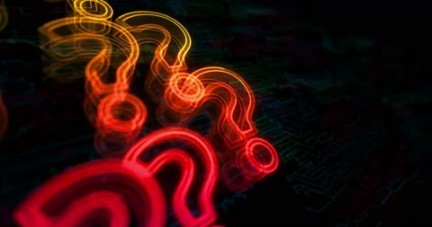 Question mark search and quest symbol cyber loop concept Stock Footage 218600492