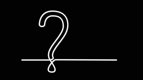 Question mark self drawing animation. Luma matte, alpha channel. Line art. Stock Footage 235966828