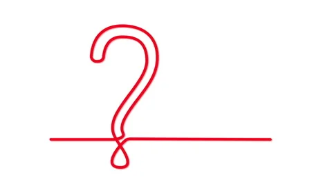 Question mark self drawing animation. Luma matte, alpha channel. Line art. Stock Footage 235966835