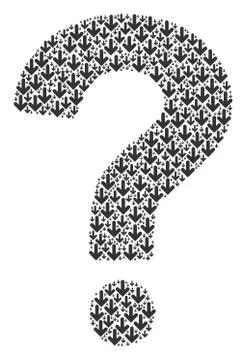 Question Mark Shape of Arrow Down Icons 库存插图