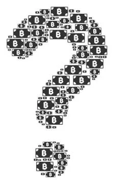 Question Mark Shape of Bitcoin Cash Banknote Icons Illustrazione stock