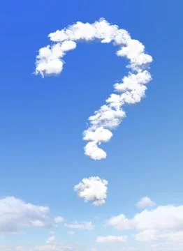 Question mark shape of clouds Stock Photos
