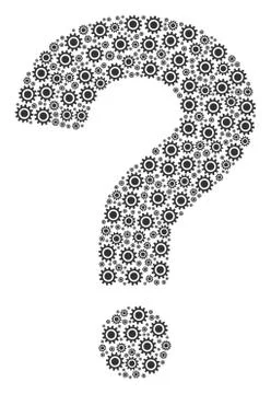 Question Mark Shape of Cog Icons Stock Illustration