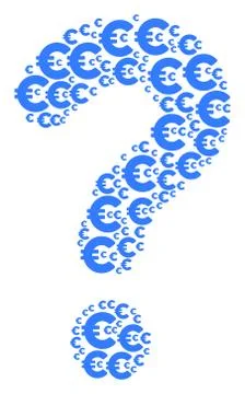Question Mark Shape of Euro Icons Illustrazione stock