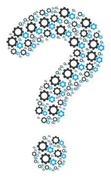 Question Mark Shape of Gears Icons Stock Illustration